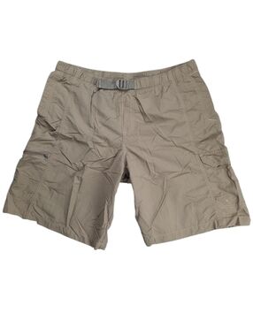 Columbia Omni-Shade Nylon Khaki Belted Cargo Shorts SZ XL